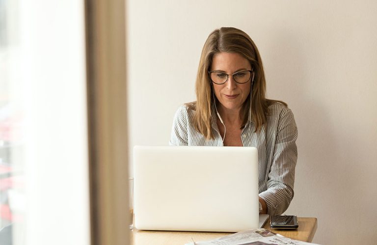 Woman at computer