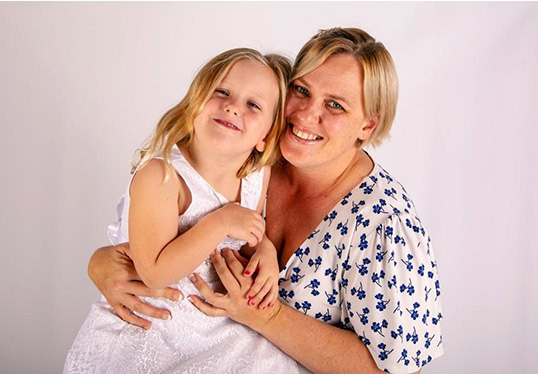 Andrea with her daughter Amelia