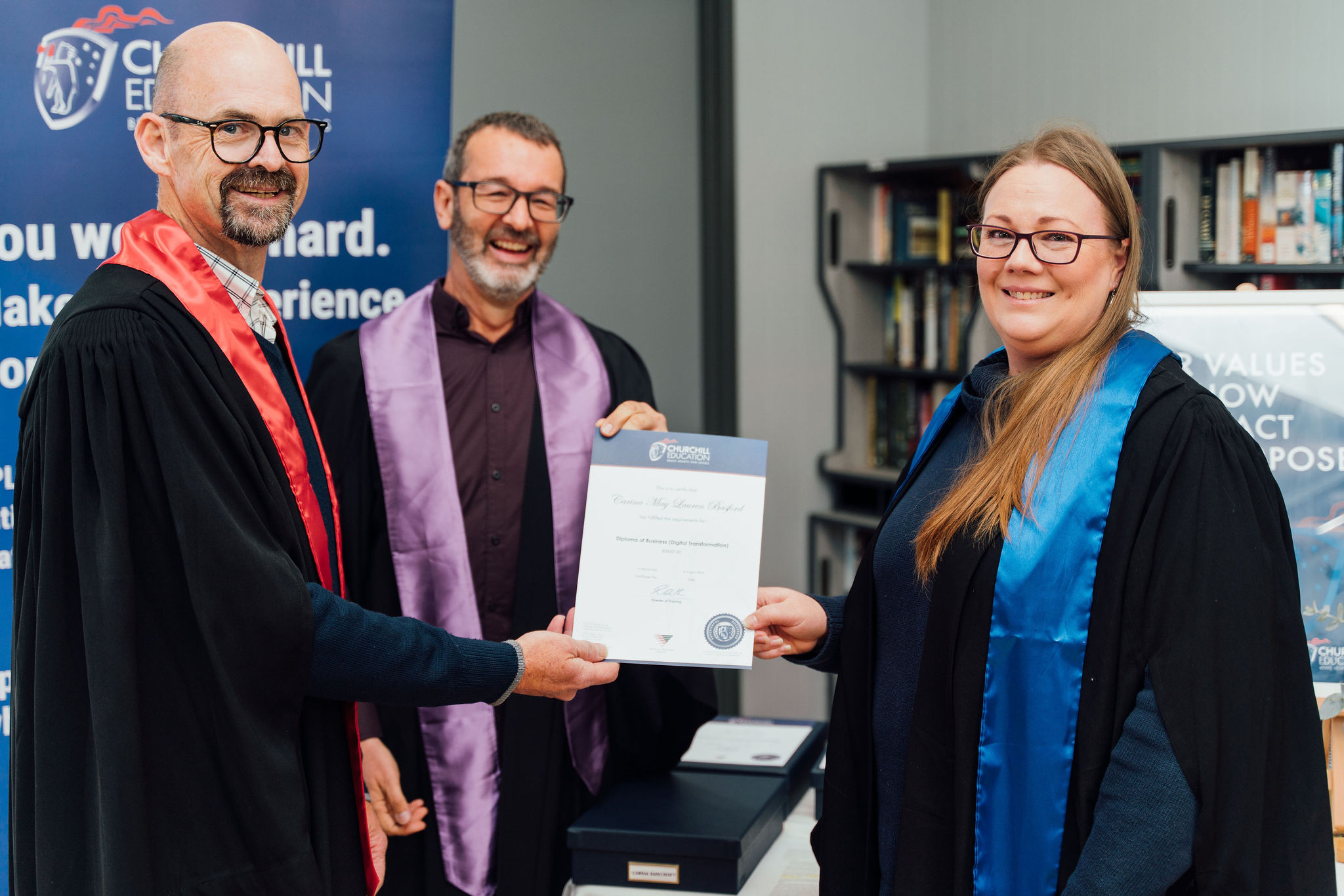 Carina receiving qualification from Randall