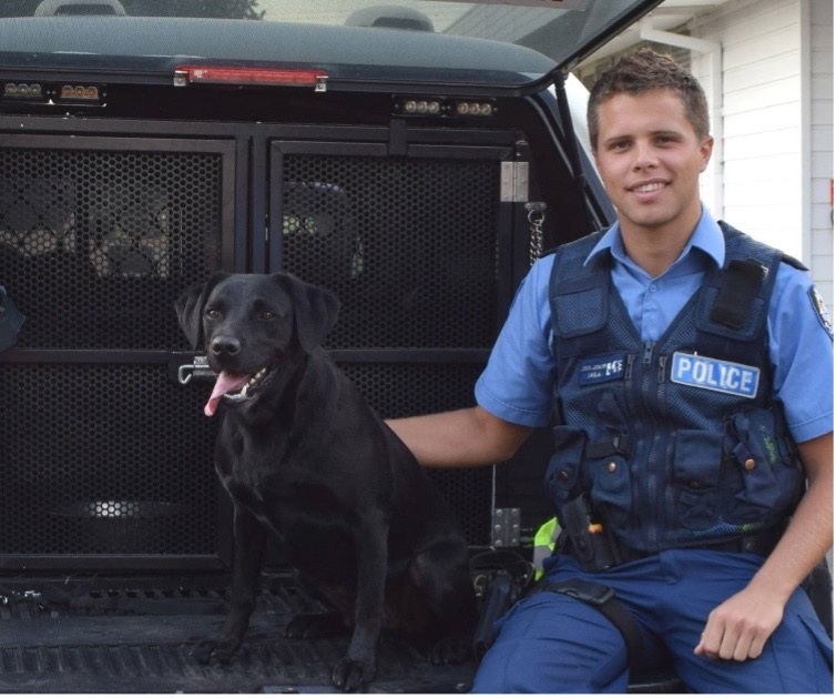 Police officer and dog