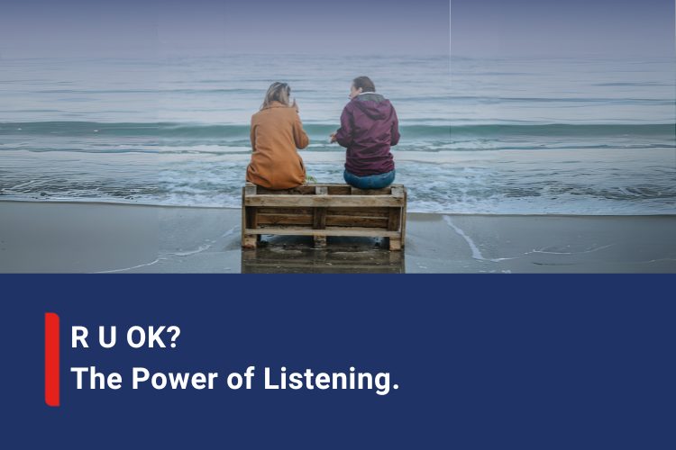 Two people talking