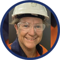 RPL graduate Tracey Pelling in a hard hat