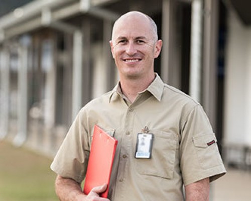 man with clipboard