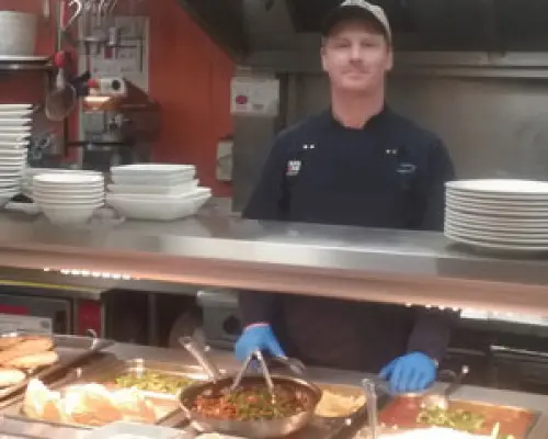 Gavin in his kitchen