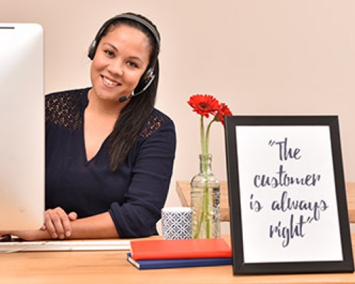 woman at desk