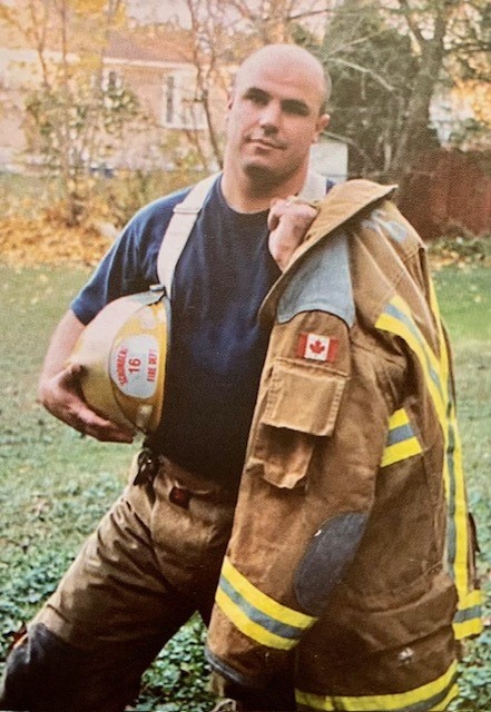 Canadian Fireman in uniform. 